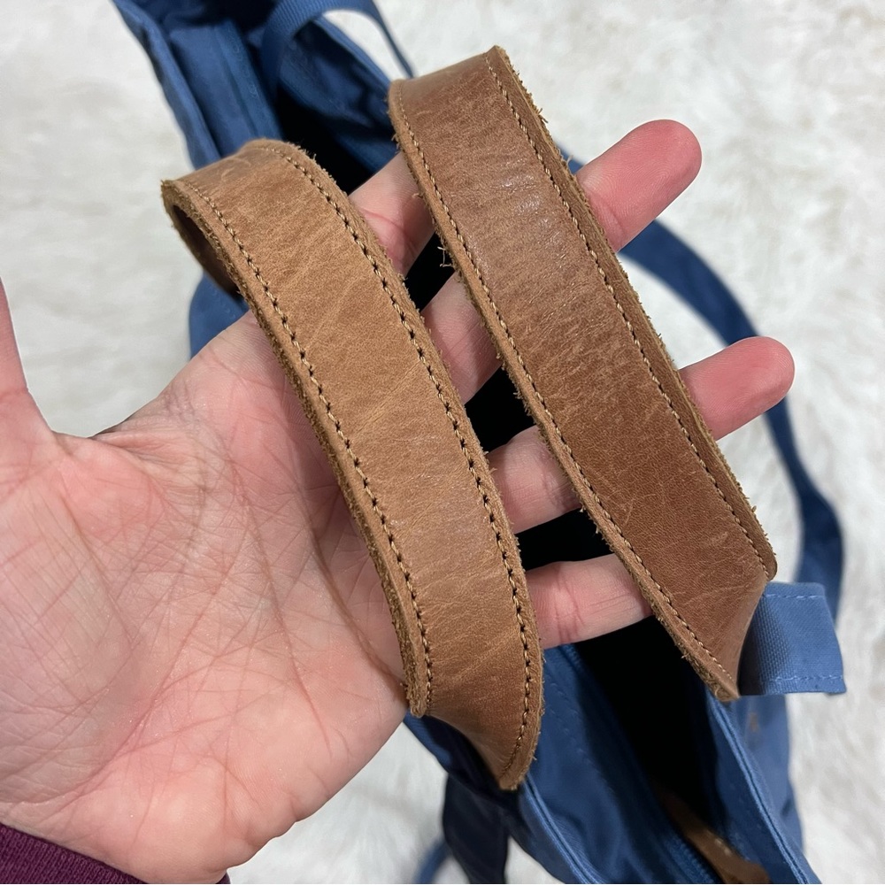 Fjallraven Blue Tote Backpack with Brown Leather Accents - Picture 9 of 12